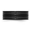 Black Bow Jewelry 8mm Black Plated Titanium Brushed & Polished Grooved Comfort Fit Band - 3 of 4