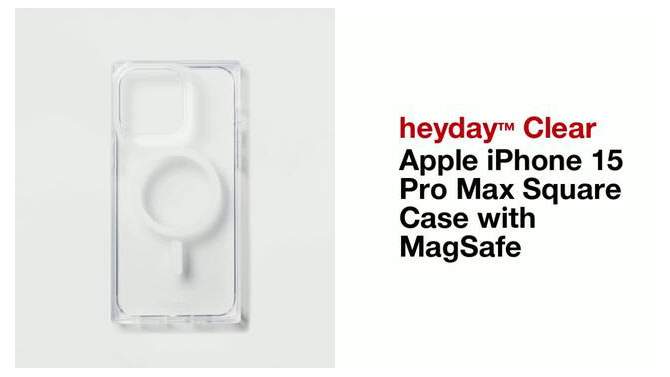 Apple iPhone 15 Pro Max Square Case with MagSafe - heyday&#8482; Clear, 2 of 6, play video