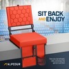 Folding Reclining Stadium Seat with Multiple Pockets, Anti-Slip Bottom, Bleacher Hooks, Adjustable Height - 2 of 4