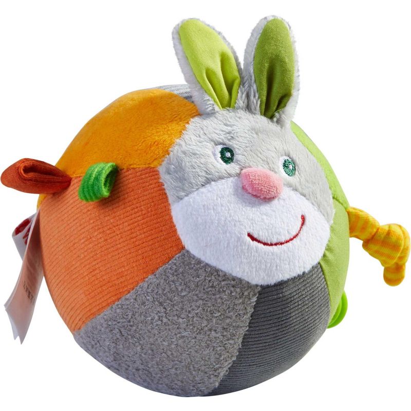 HABA Easter Bunny Ball with Crinkle Ears, Textured Fabric and Rattling Effects, 2 of 9