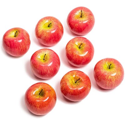 8 Pack Decorative Realistic Artificial Lifelike Apple Fake Fruit for Home Decor, Display and Photo Props