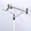 WOWOW Wall Mounted Pot Filler with Double Handle in Brushed Nickel - 2 of 4