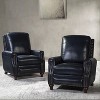 Set of 2 Theresa Modern Wooden Upholstery Genuine Leather Recliner with Nailhead Trim for Living Room and Bedroom  | ARTFUL LIVING DESIGN - 2 of 4
