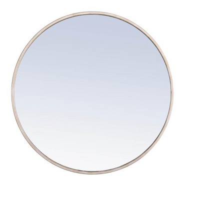 Elegant Lighting Metal frame Round Mirror 24 inch Silver finish