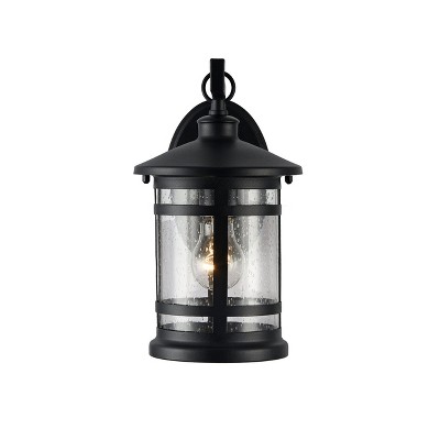 Black Steel Transitional Outdoor Wall Sconce 12" Tall