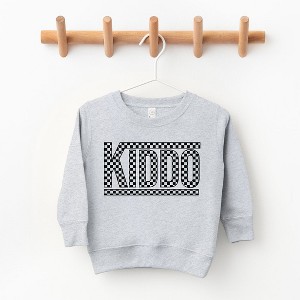 The Juniper Shop Kiddo Checkered Toddler Graphic Sweatshirt - 1 of 3