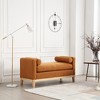53.5"W Upholstered Bench, Ottoman Bench With Wood Legs & Bolster Pillows For End Of Bed, Bedroom, Living Room, Entryway - 3 of 4