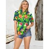 LA LEELA Hawaiian Shirts Womens Floral Summer Beach Party Tropical Blouses Short Sleeve Vacation Tops Dress Shirts Coverup for Women - 2 of 4
