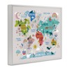 Stupell Industries Landmarks & Wildlife Illustration World Map Diagram Chart Framed Giclee Art, White, 30" x 24" - 2 of 4