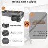 JOYRACER 115" Convertible L-Shaped Sectional Sleeper Sofa Bed, Corduroy Fabric Couch for Living Room & Small Spaces - 4 of 4