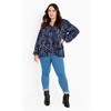 Avenue Women's Plus Size Lucia Tiered Crochet Tassel Top - 4 of 4