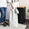 Household Essentials Square Steel Hamper Black: Tall Clothes Hamper with Lid, 71L Capacity, No Assembly Required - 3 of 4