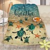 SEVOBAL Baby Blankets Tropical Baby Sea Turtle Flannel Fleece Blanket Waves Flannel Soft Plush Throw Blanket Cozy Blankets, Multi, 51"*59"*0.25" - 4 of 4