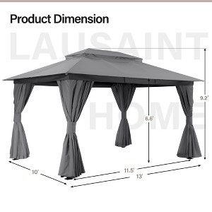 YARDGRACE Semi-Permanent Patio Gazebo 10'x13' with Expansion Bolts, Outdoor Heavy Duty Party Tent with Double Roofs - 1 of 4