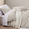Duvet Cover Set 3pcs Prewashed Fabric Queen Size Bright White - Bedsure - 4 of 4