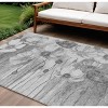 Gray Charcoal And Silver Floral Washable Indoor Outdoor Area Rug - 2 of 4