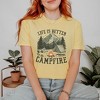 Simply Sage Market Women's Life Is Better By The Campfire Tent Short Sleeve Garment Dyed Tee - 2 of 4