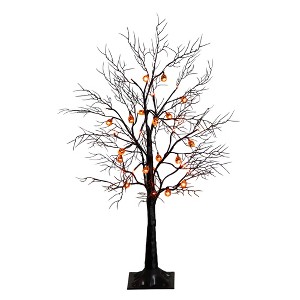 Nearly Natural 3-ft Pre-Lit Artificial Halloween Black Twig Tree with 18 Orange LED Pumpkin Shaped Lights - 1 of 1