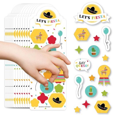 Big Dot of Happiness Let's Fiesta - Mexican Fiesta Birthday Party Favor Kids Stickers - 16 Sheets - 256 Stickers