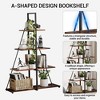 4-Tier Ladder Bookshelf, Versatile A-Shaped Bookcase, Tall Ladder Shelf Storage Organizer, Ladder Display Shelf for Living Room, Home Office - 3 of 4