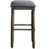 PAGED Saddle Bar Stools Set of 2, Modern Wooden Upholstered Counter Height Bar Chair for Bar, Kitchen, Dining Room - 3 of 4