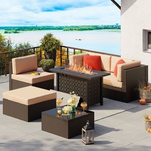 Celebalcony 6 Piece Sectional Seating Group With Cushions - 1 of 4