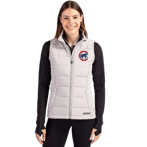 Chicago Cubs Cutter & Buck Evoke Hybrid Softshell Recycled Womens Full Zip Vest - 1 of 1