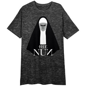 The Nun Logo Crew Neck Short Sleeve Charcoal Heather Women's Night Shirt - 1 of 2