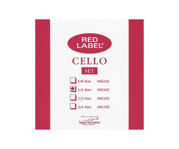 Super Sensitive Red Label Cello String Set 1/4