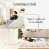 Angel Sar Giant Convertible Bean Bag Chair Bed for Adults, High-Density Foam Floor Sofa with Washable Cover, Multi-Functional Lounger, White - 3 of 4