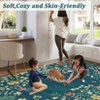 Washable Botanical Area Rugs Runner Rugs for Living Room, Non-Slip Soft Vintage Low Pile Floral Rug Carpet for Bedroom Dining Room Bedside Mud Room - 3 of 4