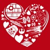 Men's Star Wars Valentine's Day Heart Ships Sweatshirt - 2 of 4