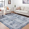 Vintage Washable Distressed Rug - Low Pile, Non-Slip & Stain-Resistant Floral Throw Carpet for Living Room, Bedroom or Dining Room - 2 of 4
