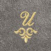 Linum Home Textiles 100% Turkish Cotton MONICA Gold Thread 2PC Embellished Washcloth Set - 3 of 3