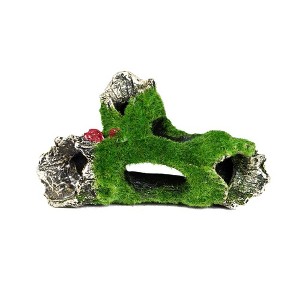 Aquarium Decor, Fish Tank Hiding House - Resin Moss Tree House for Fish & Shrimp, Lifelike Grass, Safe & Easy to Clean Aquarium Accessories - 1 of 4