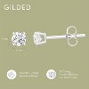 Gilded Lab-Grown Diamond 10KT White Gold & Yellow Gold Stud Earrings for Women, Round Cut, 1/5, 1/4, 1/3, 3/8, 1/2, 3/4, 1 Carat Total Weight - 4 of 4