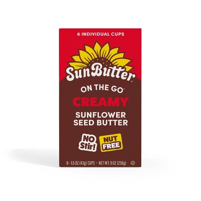 Sunbutter On the Go Cups Creamy Sunflower Spread - 9oz/6ct