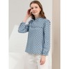 Allegra K Women's Vintage Ruffle Stand Collar Long Sleeves Polka Dots Blouse - 4 of 4
