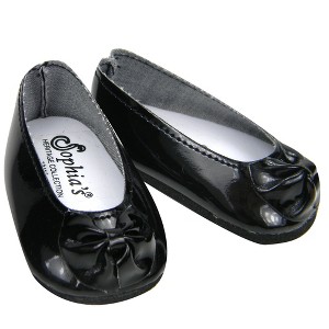 Sophia's Faux Patent Leather Dress Shoes with Upper Bow Detail for 18 Inch Dolls - 1 of 4