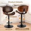 TUYOHW Adjustable PU Leather Swivel Bar Stools Set of 2,Counter Height Chairs with Wood Backrest & Footstool,Dining Chair for Kitchen,Office,Bar - 4 of 4