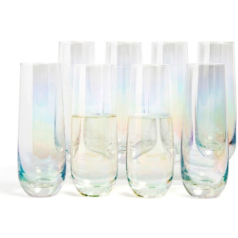 Cq acrylic 12 Pack Champagne Flute with Outer Cup 5 Stemless Clear