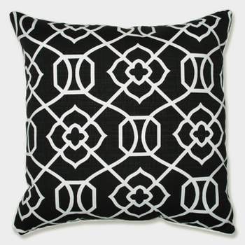 Outdoor/Indoor Kirkland Black Floor Pillow - Pillow Perfect