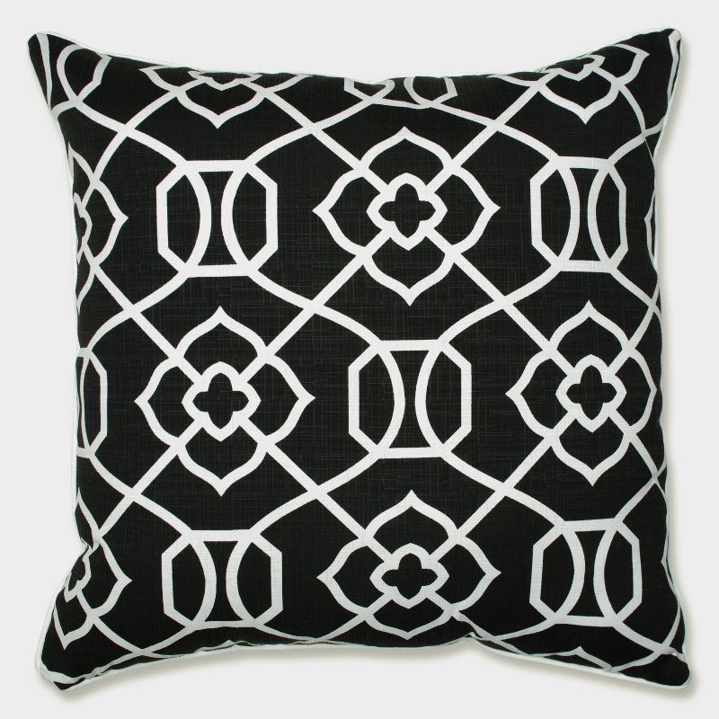 Outdoor/Indoor Kirkland Black Floor Pillow - Pillow Perfect, 1 of 6
