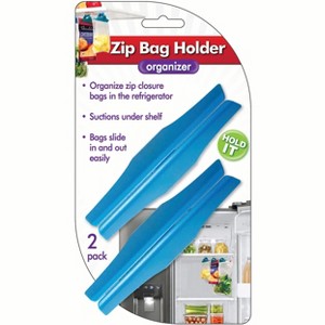 Jokari Zip Bag Holder Fridge Storage Hack, Suction Hold Baggies Under Shelf 2 Pk (total 4) - 1 of 3