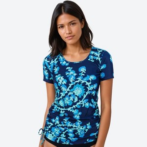 Calypsa Women's UPF 50+ Short Sleeve Adele Swim Top - 1 of 4
