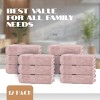 Wealuxe Premium Hand Towels for Bathroom - 12 Pack Cotton Hand Towel Bulk for Gym, Kitchen and Spa, Terry Salon Towels - 16x27" - 3 of 4