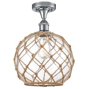 Innovations Lighting Farmhouse Rope 1 - Light Semi-Flush Mount in  Polished Chrome - 1 of 1