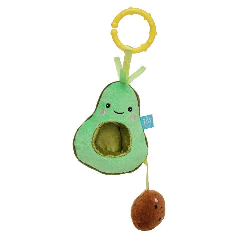 Manhattan Toy Mini-Apple Farm Avocado Baby Travel Toy with Rattle, Chime, Crinkle Fabric & Teether Clip-on Attachment, 3 of 12