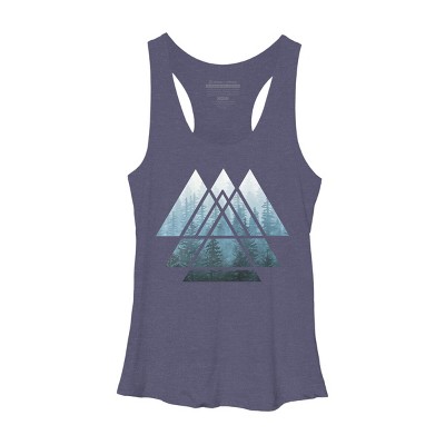 Women's Design By Humans Misty Forest Sacred Geometry By Maryedenoa Racerback Tank Top