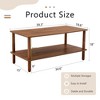 Modern 2-Tier Coffee Table for Living Room Furniture, Center Table with Open Storage Shelf, Rounded Rubberwood legs - 2 of 4